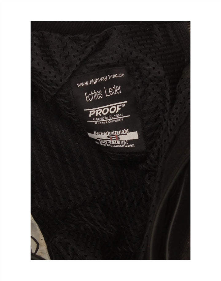 Highway 1 Herren gerade Lederhose IT 48 Medium W32 L34 Schwarz