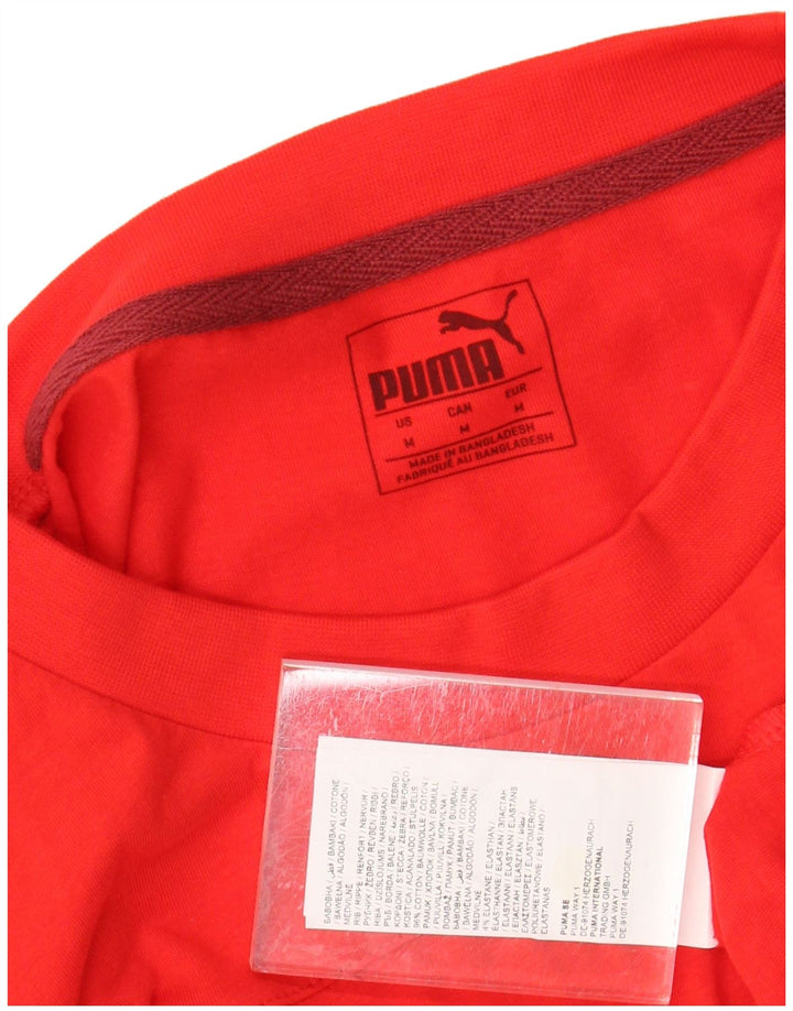 PUMA Herren Grafik-T-Shirt-Oberteil aus mittelroter Baumwolle