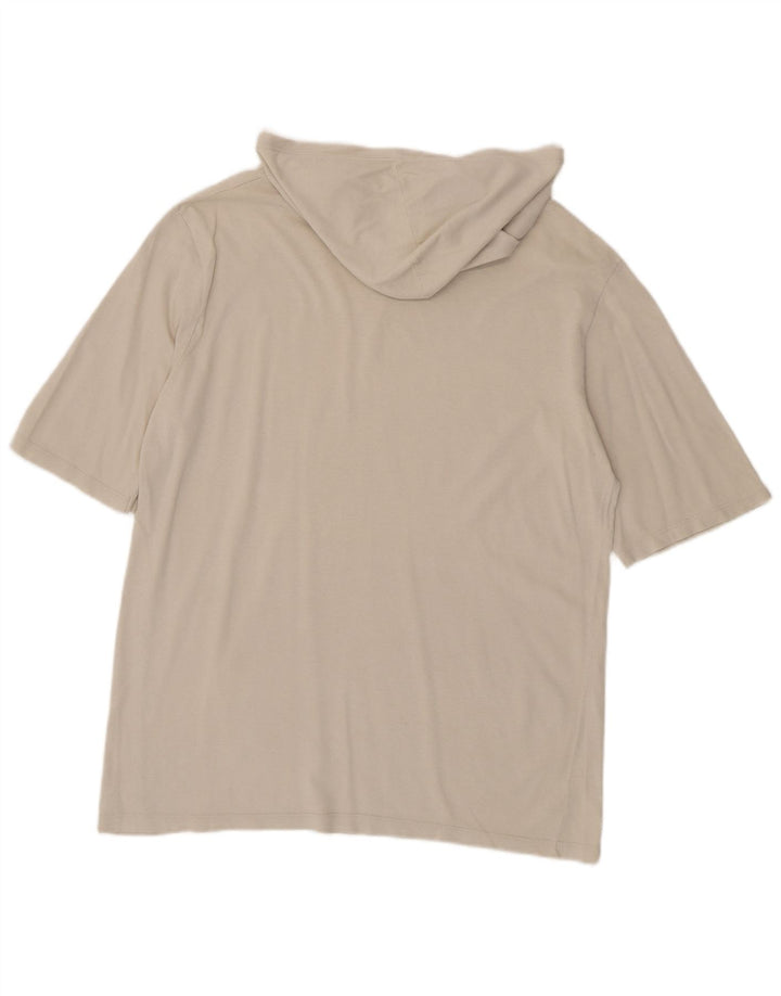 Benetton Herren-T-Shirt mit Kapuze, mittelgroß, cremefarbene Baumwolle
