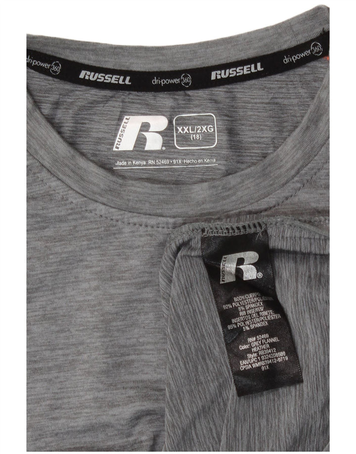 Russell Athletic Jungen-Top, langärmelig, 15–16 Jahre, 2XL, Grau, Polyester