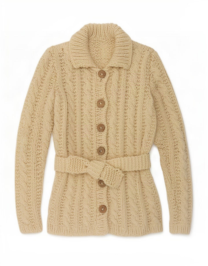 Vintage Damen Cardigan Pullover UK 12 Medium Off White