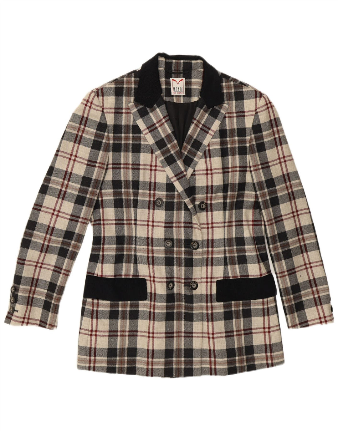 Mondi Zweireihiger Blazer für Damen, EU 38, Mittelbeige kariert