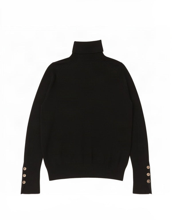 Zara Damen Crop Rollkragenpullover Pullover UK 10 Small Schwarz