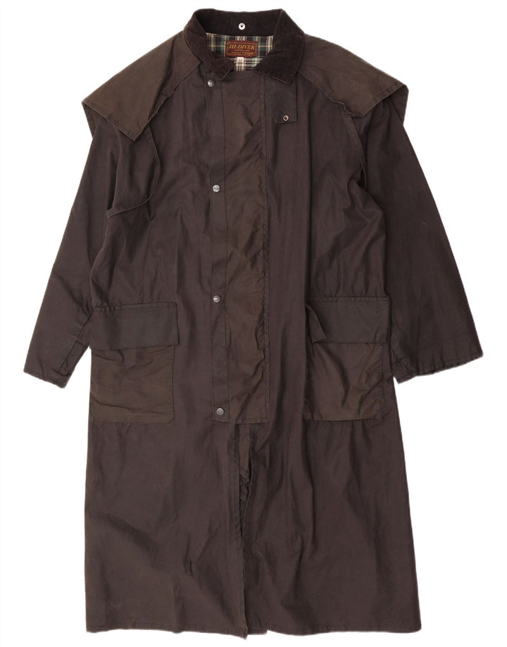Hi-Diver Capelet-Mantel aus gewachster Baumwolle für Herren, UK 38, mittelgraue Baumwolle