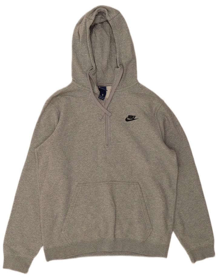 NIKE Herren-Kapuzenpullover mit Reißverschluss, mittelgrau gesprenkelte Baumwolle
