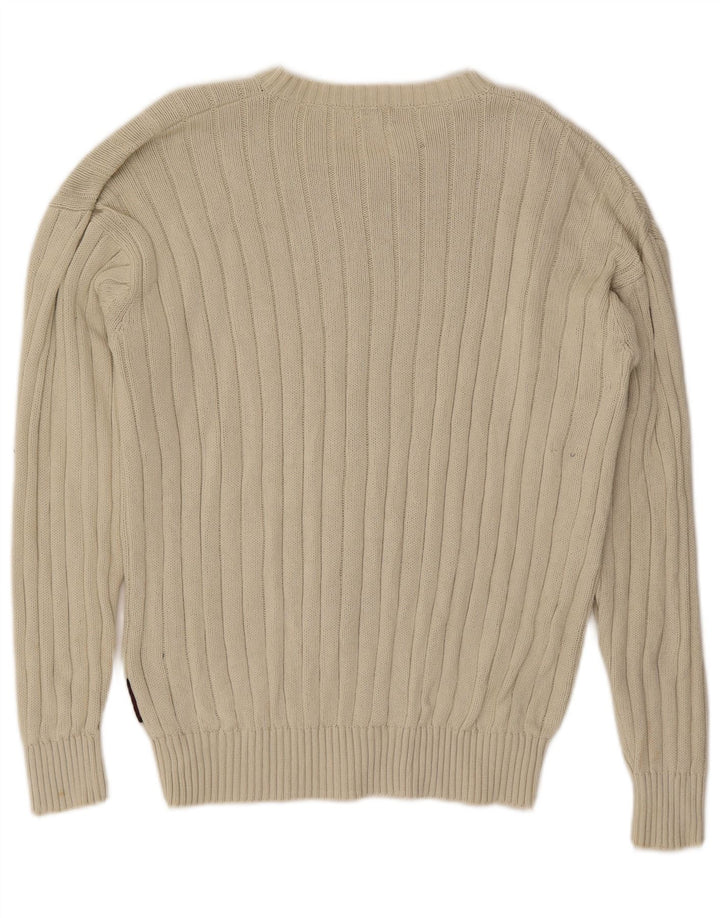 Kappa Herren V-Ausschnitt Pullover Pullover XL Beige Baumwolle