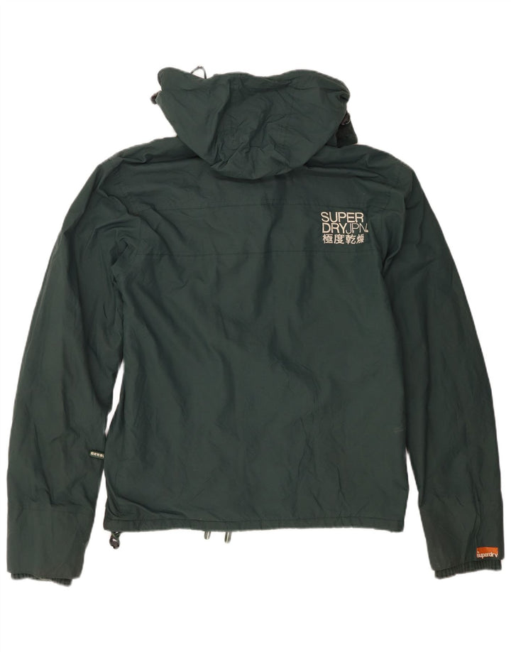 Superdry Herren-Windjacke mit Kapuze, UK 38, mittelgrünes Nylon
