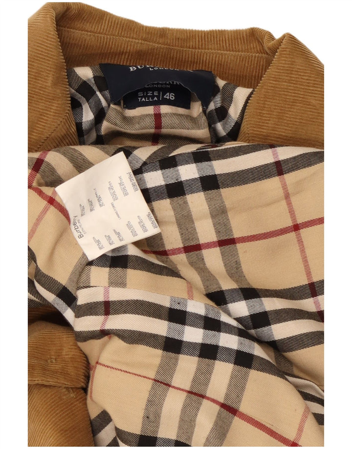 Burberry Damen-Blazerjacke aus Cord mit 3 Knöpfen, IT 46, große braune Baumwolle