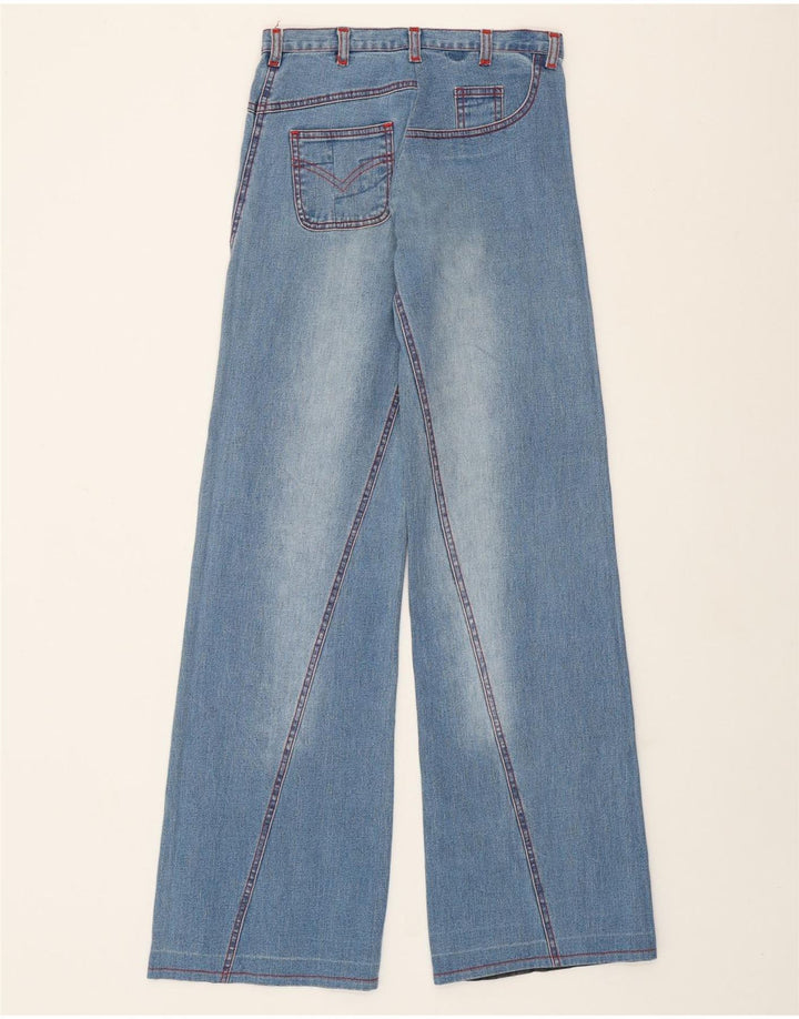VINTAGE Damen Jeans mit weitem Bein W26 L33 Blau