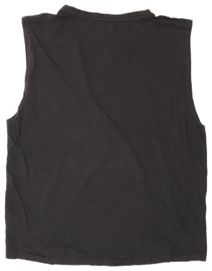 Mossimo Herren Grafik-Weste-Top XL aus schwarzer Baumwolle