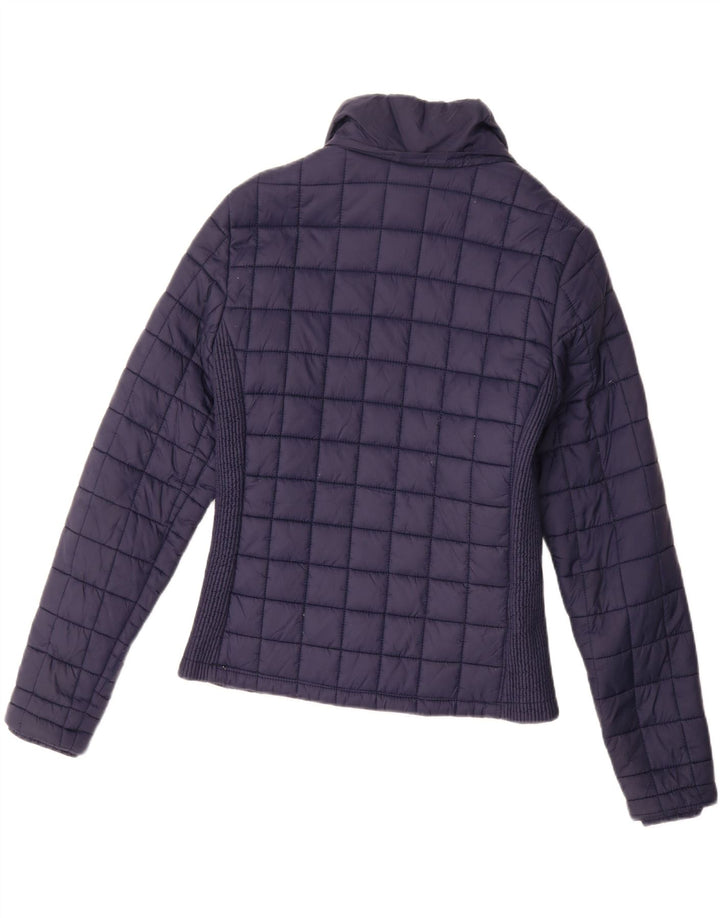 SUPERDRY Damen Wattierte Jacke UK 12 Medium Marineblau Nylon