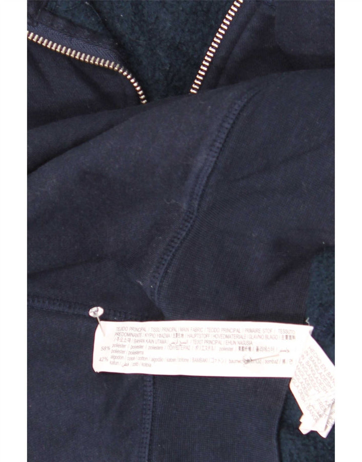 Zara Herren-Sweatshirt mit Reißverschluss am Hals, mittleres marineblaues Polyester