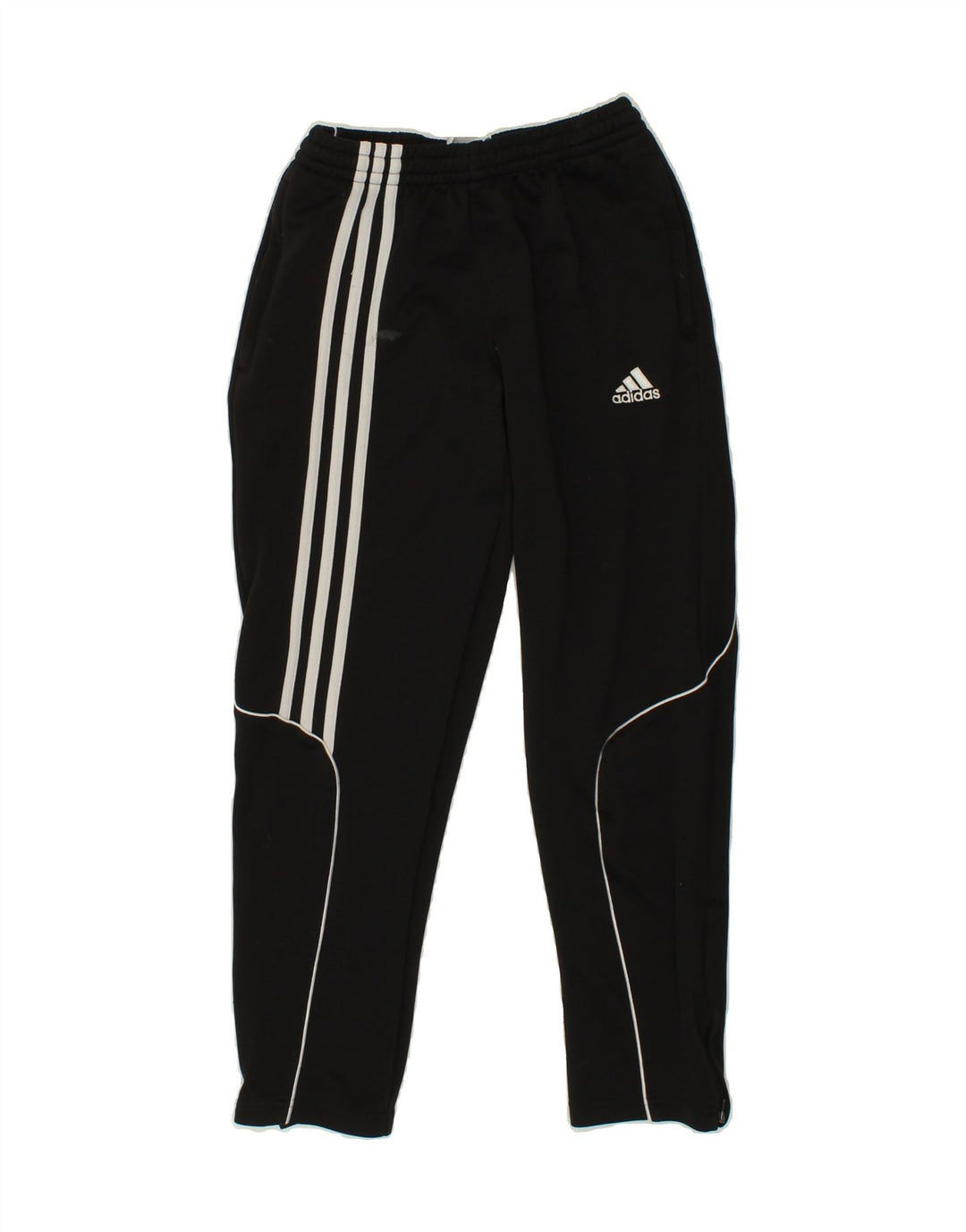 ADIDAS Boys Climalite Tracksuit Trousers 11-12 Years Black Polyester Vintage Adidas and Second-Hand Adidas from Messina Hembry 