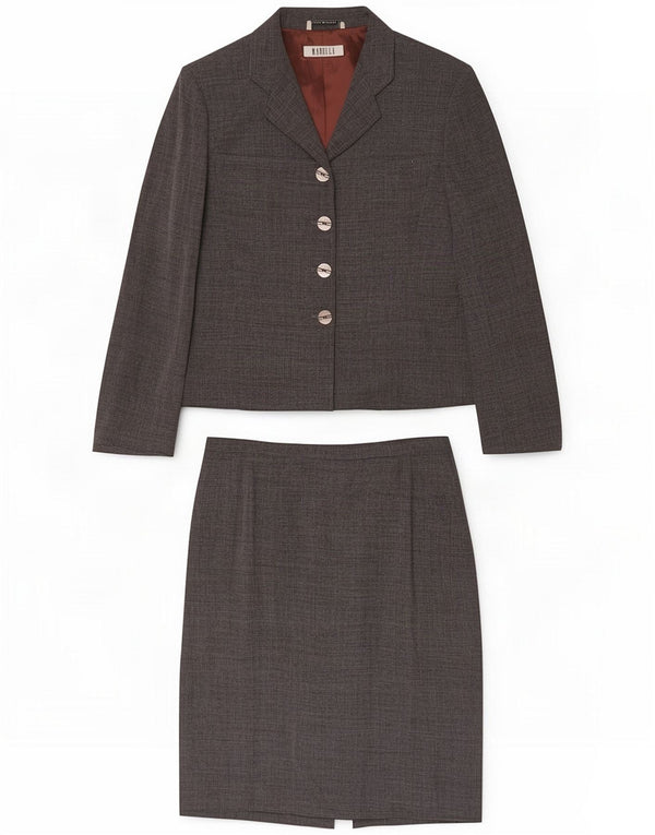 Marella Damen 2-teiliger Anzug UK 16 Large W30 L23 Graue Wolle