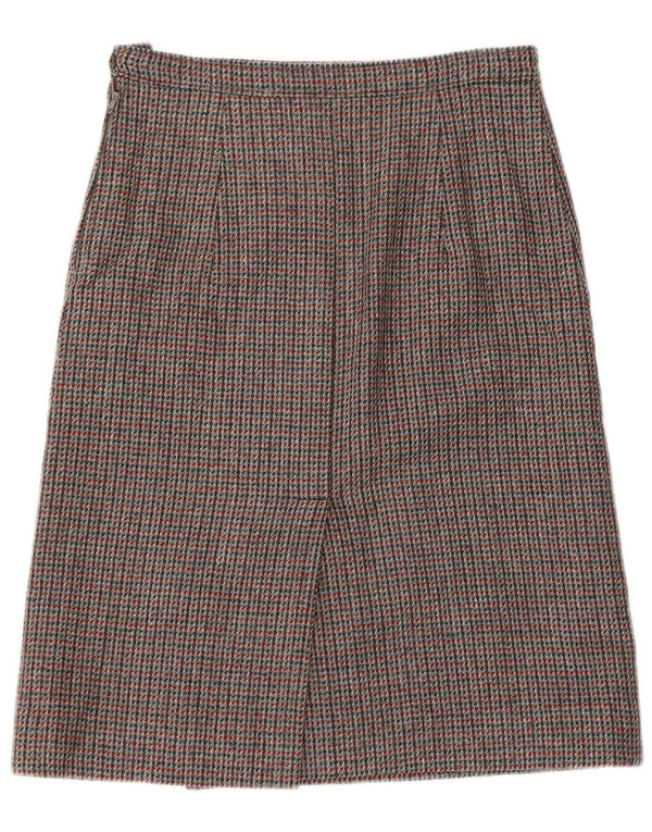Vintage Damen A-Linienrock W30 Mittelgrauer Hahnentritt