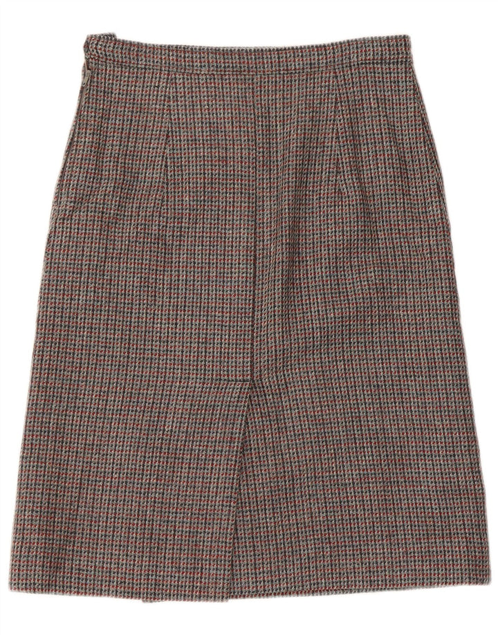 Vintage Damen A-Linienrock W30 Mittelgrauer Hahnentritt
