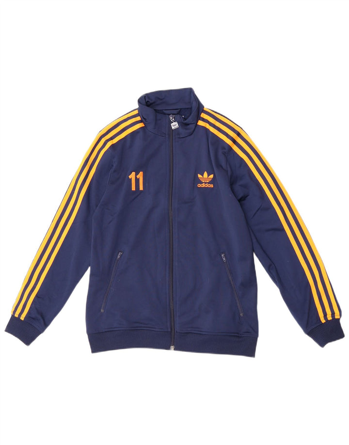 Adidas Jungen Grafik-Trainingsanzug-Top-Jacke, 10–11 Jahre, mittleres Marineblau