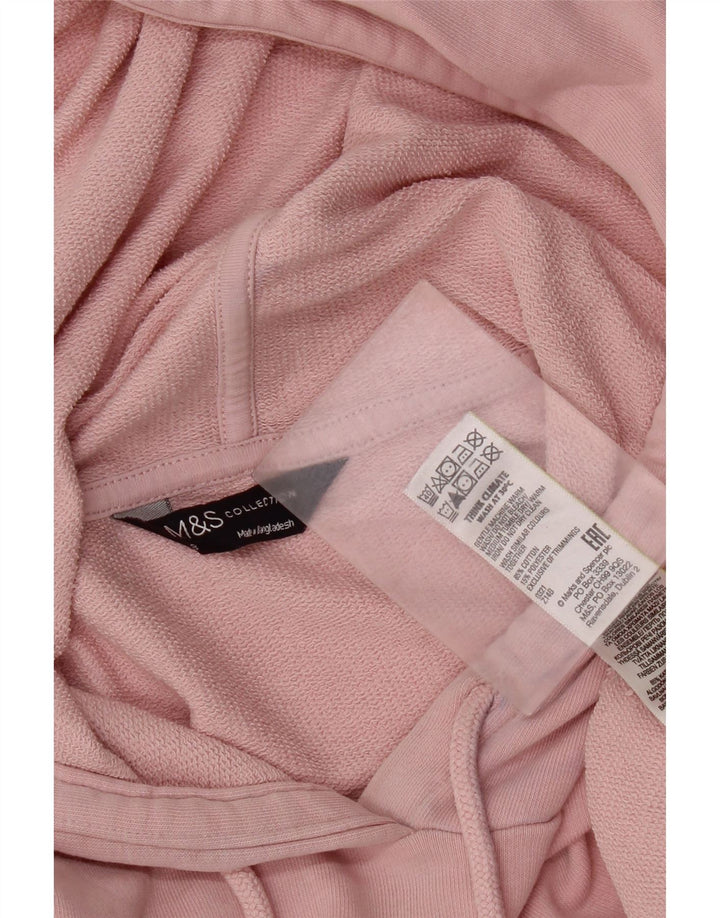 Marks & Spencer Damen-Pullover mit übergroßem Kapuzenpullover, Gr. 8, Größe S, Rosa, Baumwolle