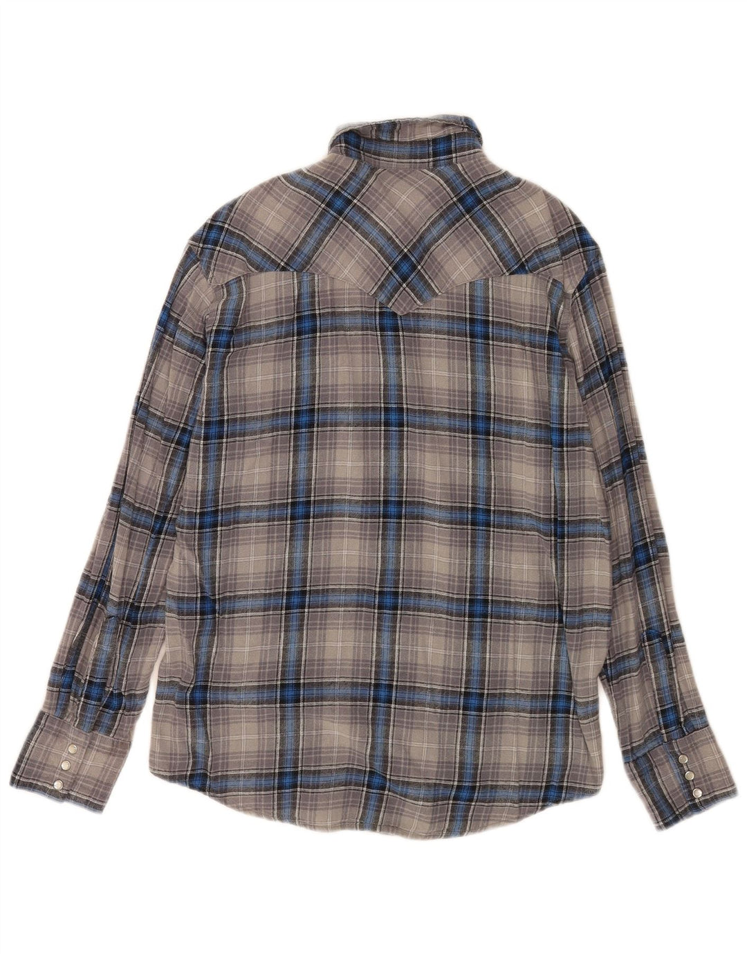 Wrangler Herren-Flanellhemd, groß, grau kariert, Baumwolle