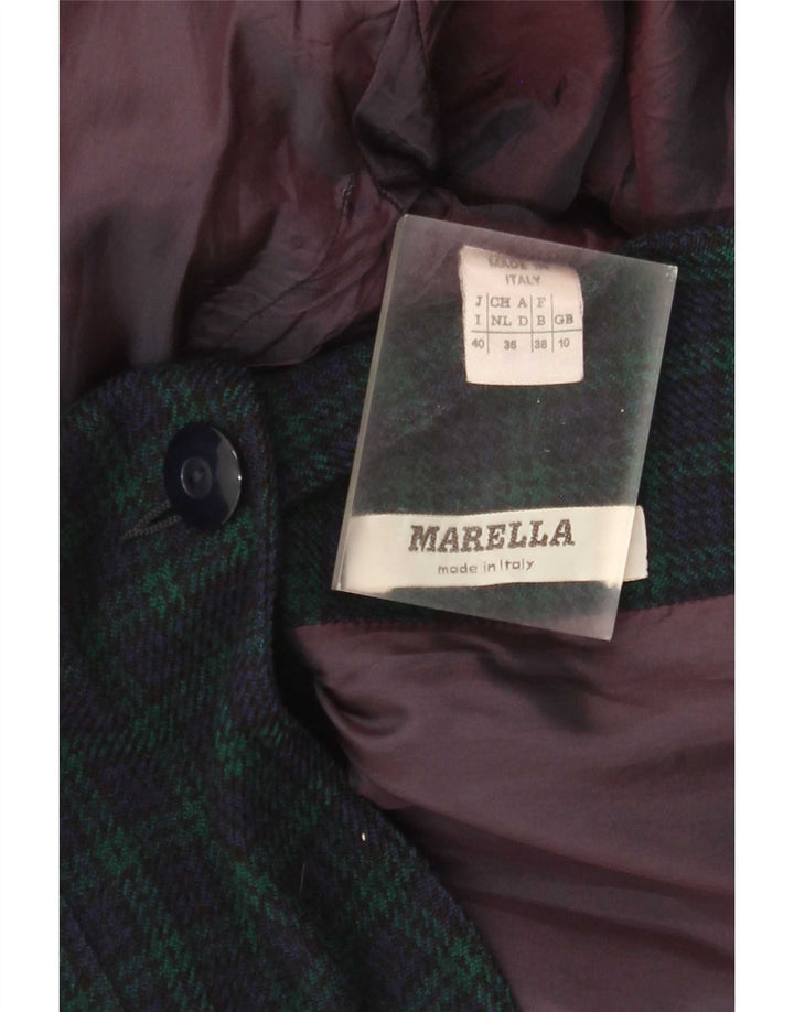 Marella Damen-Blazerjacke mit 2 Knöpfen, Gr. 10, Größe S, Marineblau, kariert