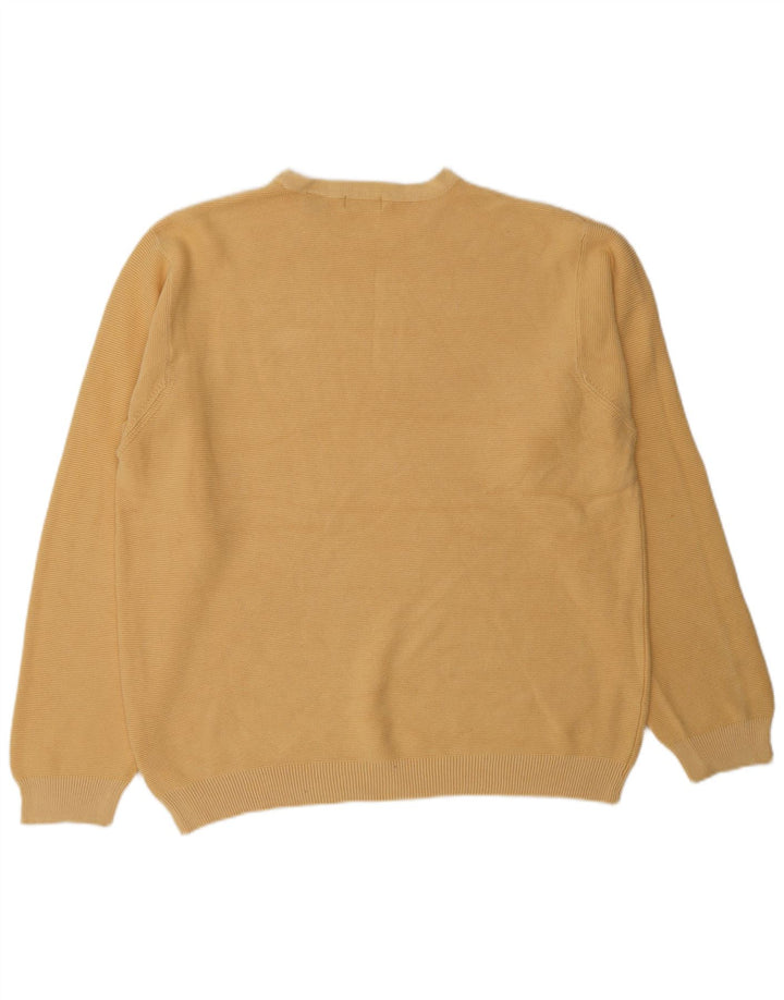 IZOD Herren-Pullover mit Rundhalsausschnitt, groß, gelbe Baumwolle