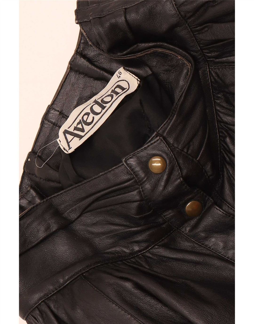 Avedon Damen-Lederrock mit hoher Taille, ausgestellt, W24, Größe S, Schwarz