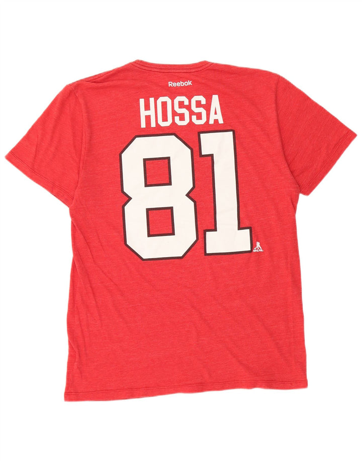 Reebok Herren Chicago Blackhawks Grafik-T-Shirt-Oberteil, großes rotes Polyester