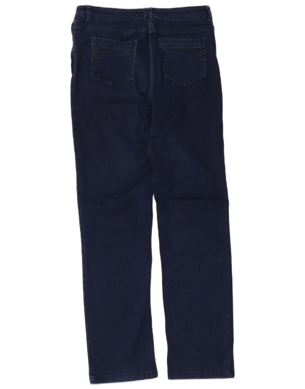 Marks & Spencer Damen Straight Jeans UK 14 Large W32 L30 Marineblaue Baumwolle