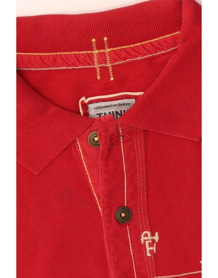 Think Pink Herren-Poloshirt XL aus roter Baumwolle