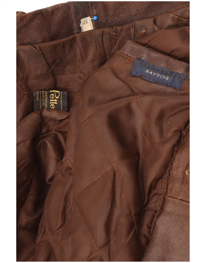 Bayside Herren Lederjacke UK 42 XL Braunes Leder