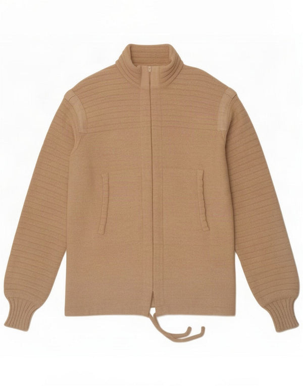 Vintage Herren Cardigan Pullover UK 12 Medium Beige
