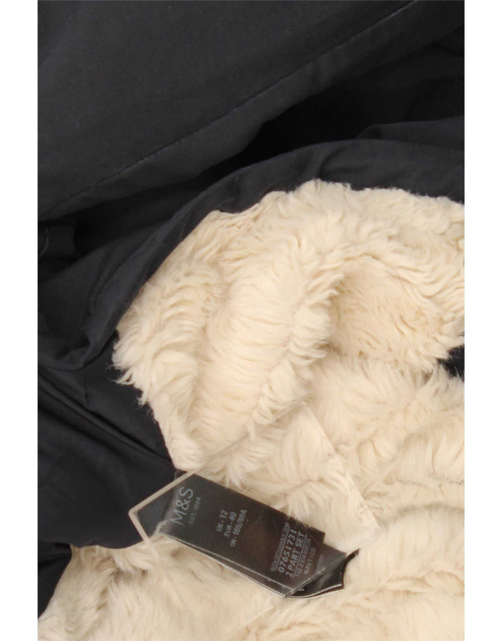 Marks & Spencer Sherpa-Parkajacke mit Kapuze für Damen, UK 12, mittelmarineblau