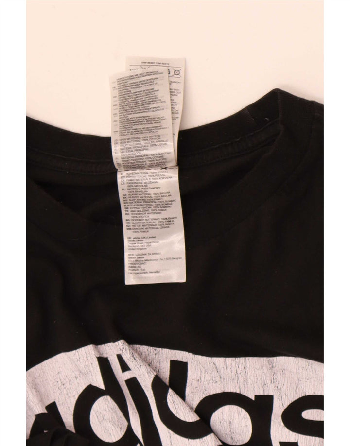 Adidas Herren T-Shirt mit drei Streifen, mittelschwarz, Baumwolle