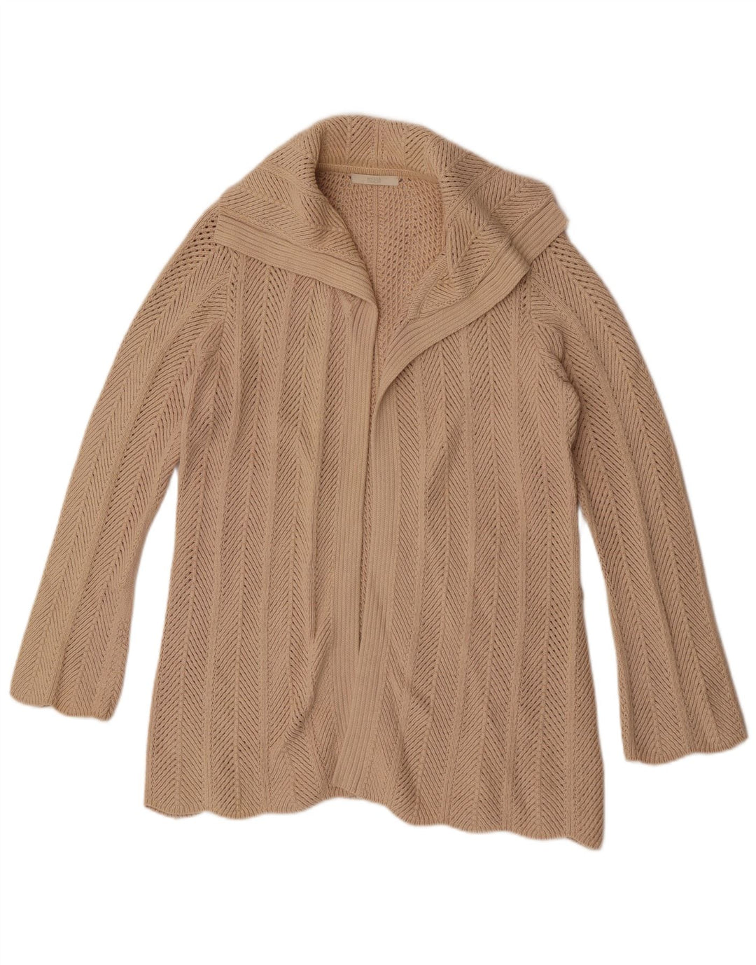 Marks & Spencer Damen Longline Open Cardigan Pullover UK 14 Large Beige