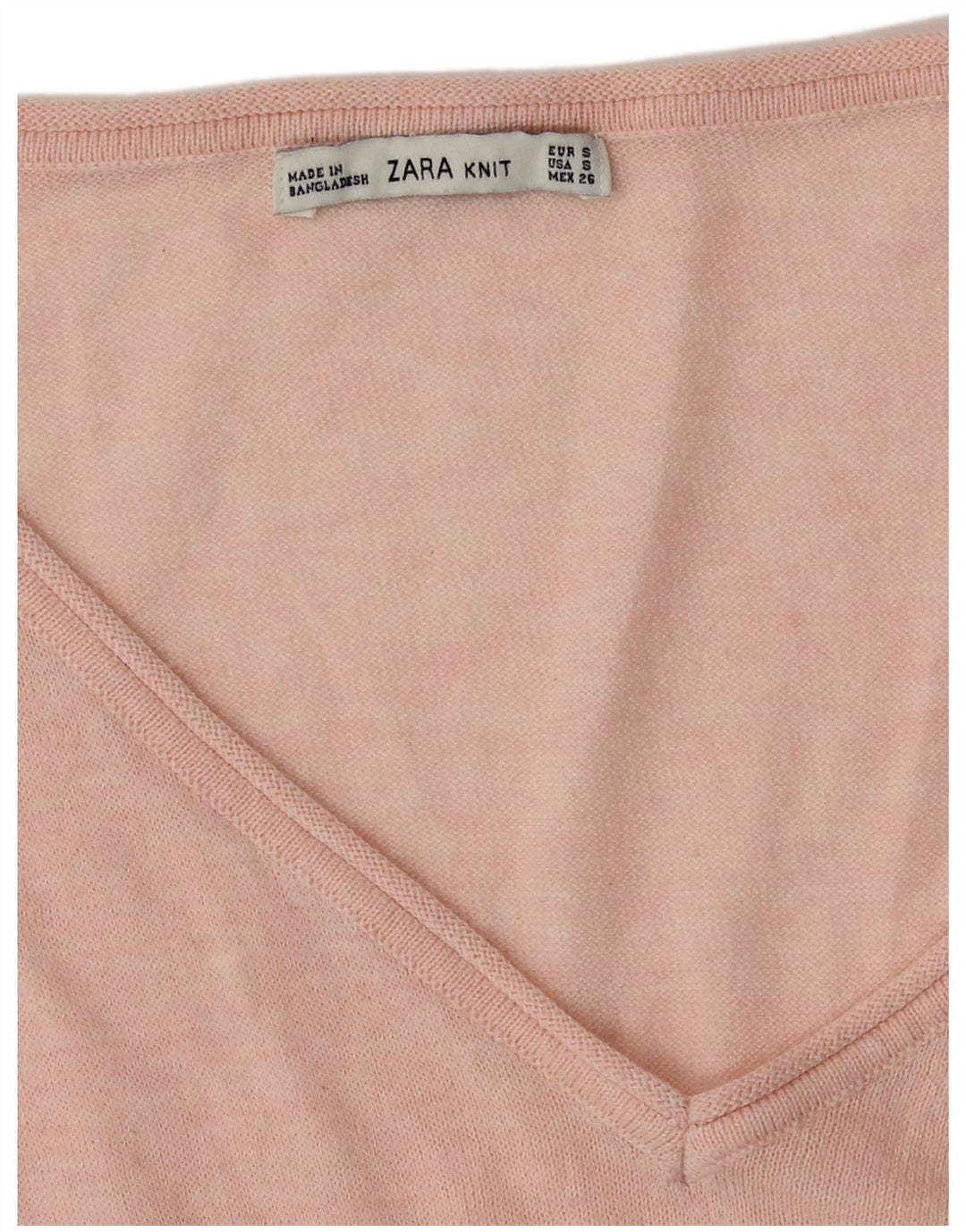 Zara Damen-Pullover mit V-Ausschnitt, Gr. 10, klein, Rosa