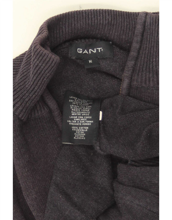 Gant Herren-Pullover mit Reißverschluss am Hals, mittlere marineblaue gesprenkelte Baumwolle