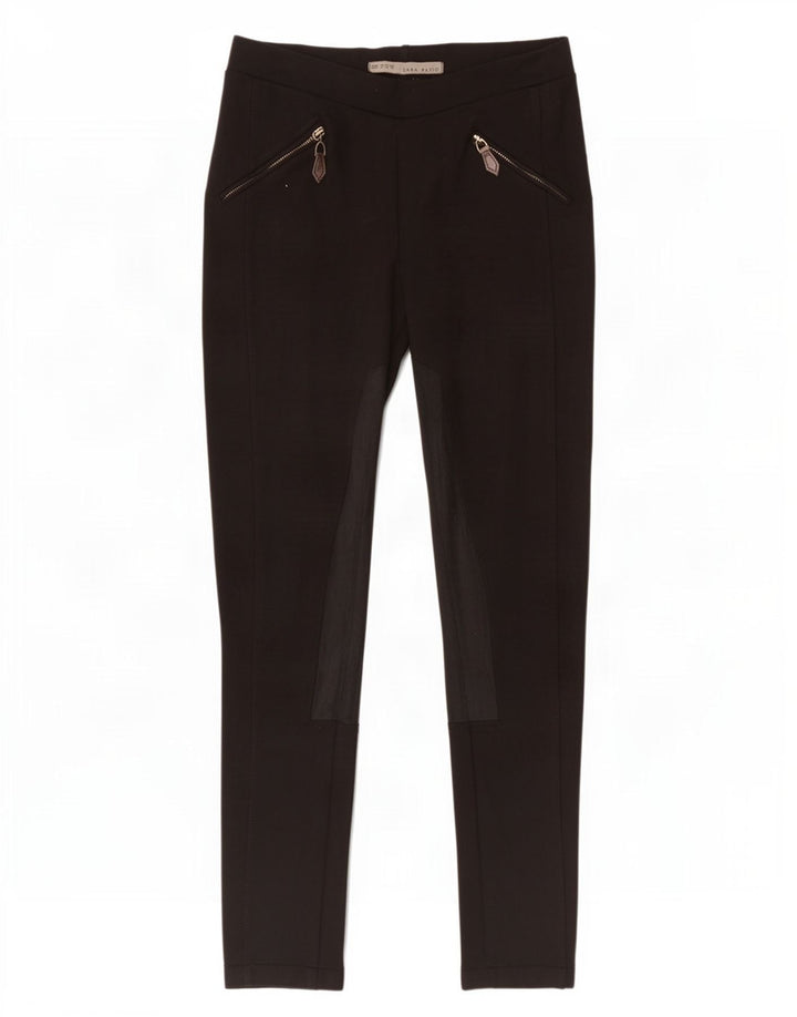 Zara Damen Leggings UK 12 Medium Schwarz