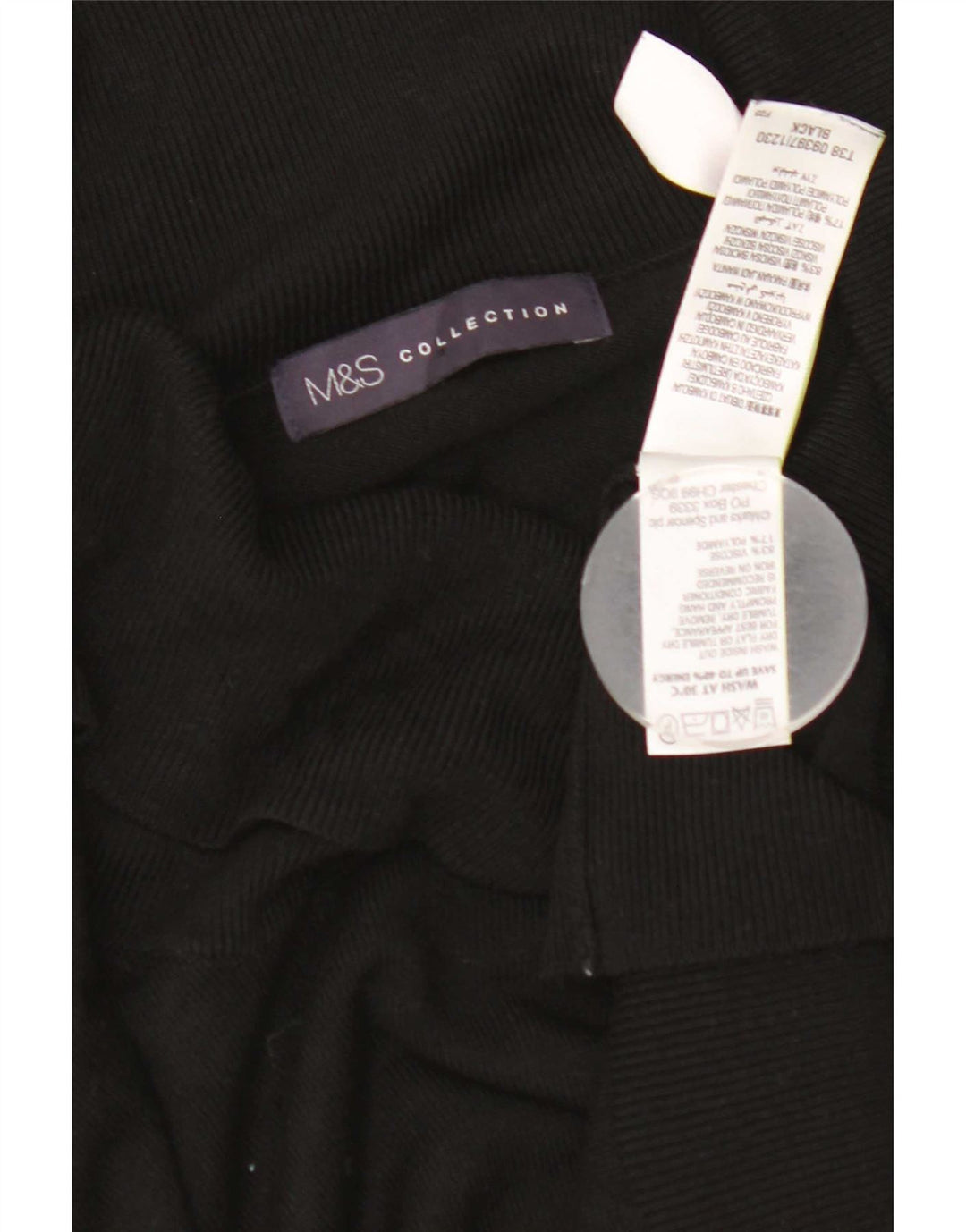 Marks & Spencer Rollkragenpullover für Damen, UK 12, mittlere schwarze Viskose