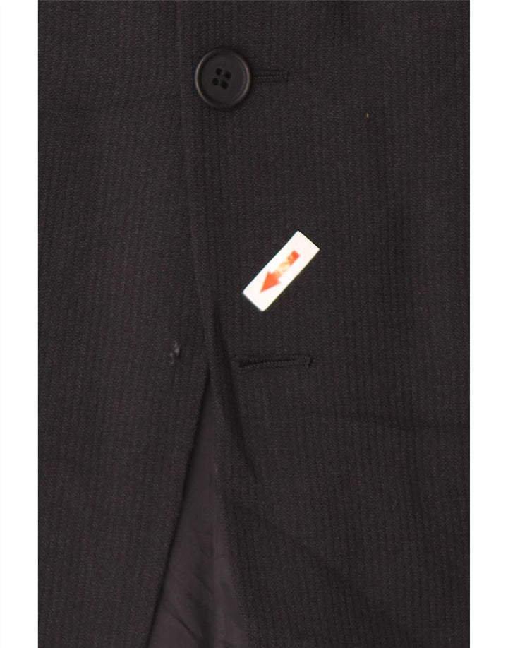 Giorgio Armani Herren 2-Knopf-Blazerjacke IT 52 XL Schwarzer Nadelstreifen