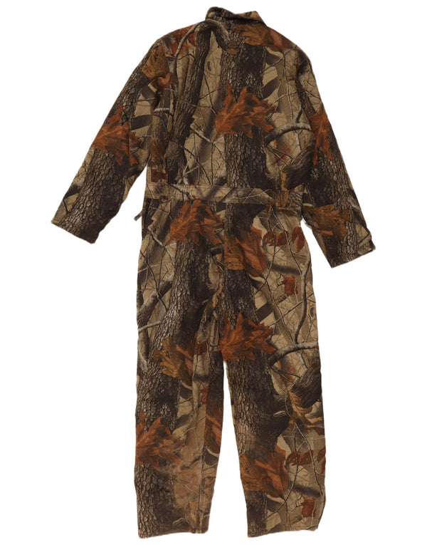 VINTAGE Jungen-Overall mit langen Ärmeln, 15–16 Jahre, Khaki, Blumenmuster, Baumwolle