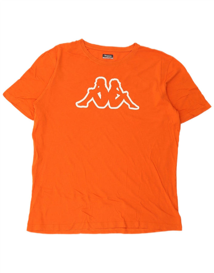 Kappa Herren Grafik T-Shirt Top 2XL Orange