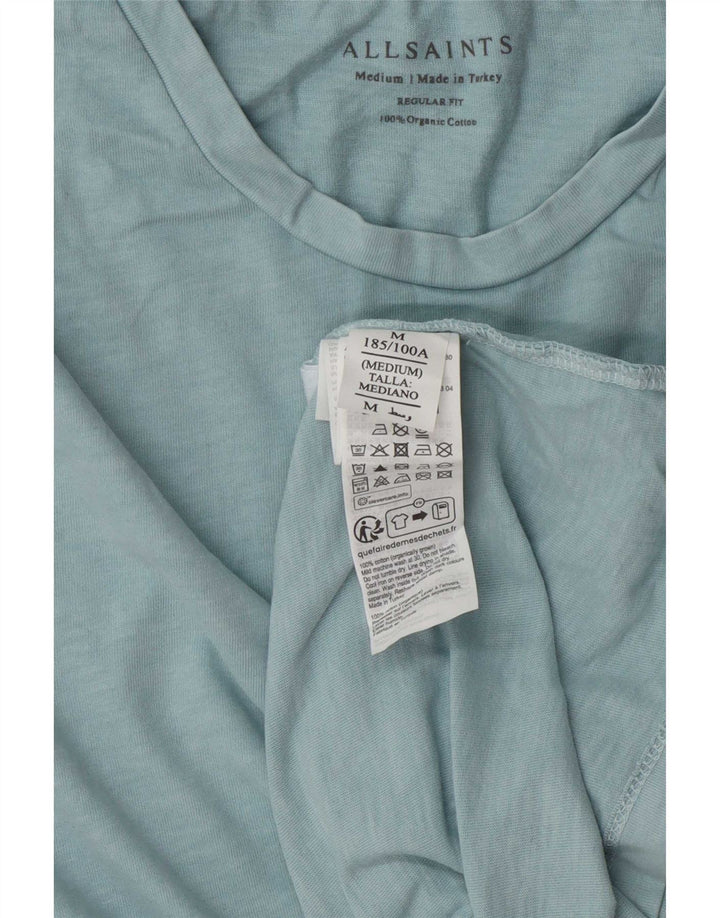 All Saints Herren-T-Shirt mit normaler Passform, mittelblaue Baumwolle