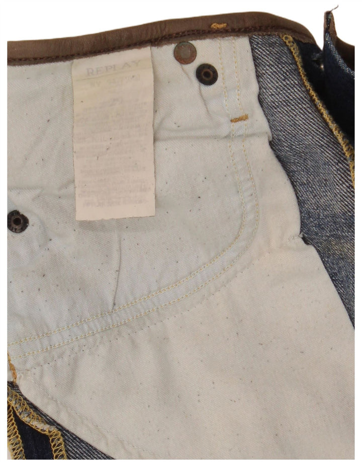 Replay Damen Jeansrock W29 Mittelblau