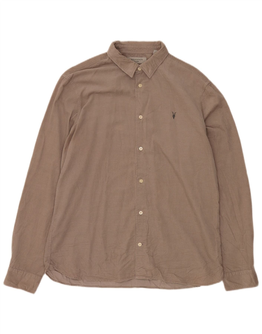 ALL SAINTS Herren Cordhemd XL Beige Baumwolle