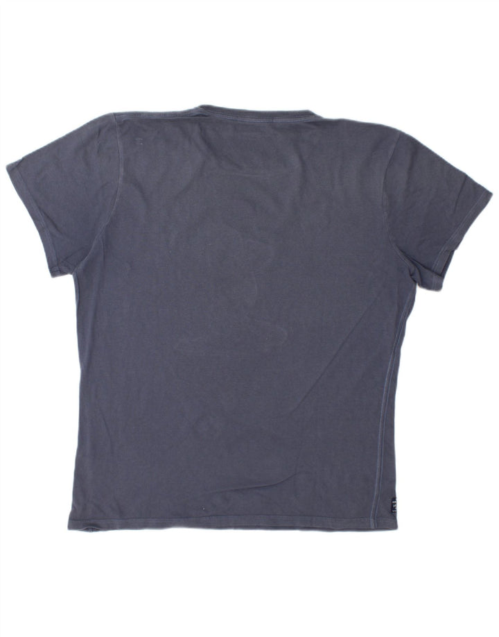 PEPE Jeans Herren-T-Shirt mit normaler Passform und Grafik, mittleres Marineblau