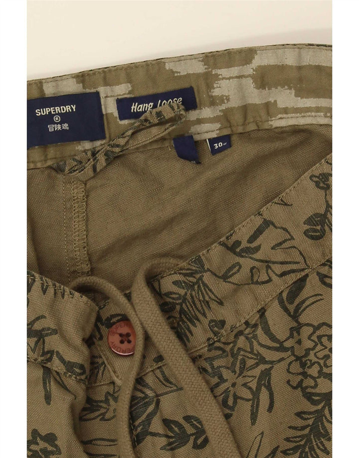 Superdry Herren Chinoshorts W30 Medium Khaki Floral