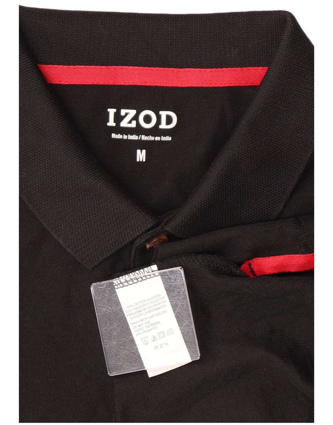 Izod Herren-Poloshirt aus mittelschwarzer Baumwolle