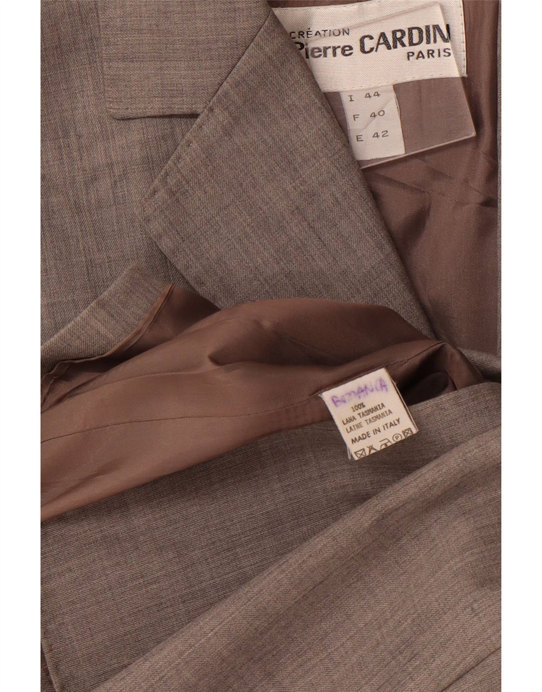 PIERRE CARDIN Damen 3-Knopf-Blazerjacke EU 42 Mittelgrauer Nadelstreifen
