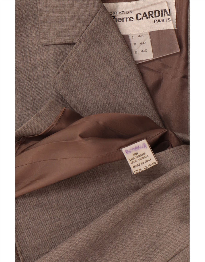 PIERRE CARDIN Damen 3-Knopf-Blazerjacke EU 42 Mittelgrauer Nadelstreifen