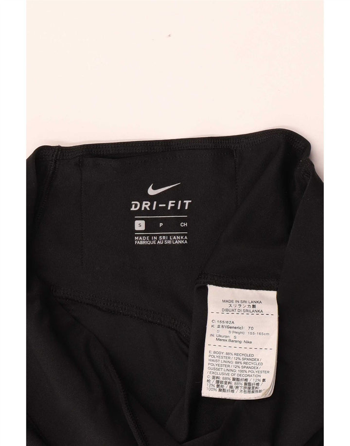 Nike Damen Dri Fit Graphic Leggings UK 10 Small Schwarz Polyester